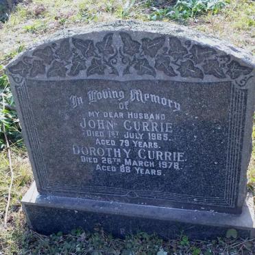 CURRIE John -1965 &amp; Dorothy -1978