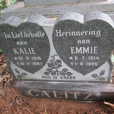 CALITZ Kalie 1916-1987 &amp; Emmie 1914-1996