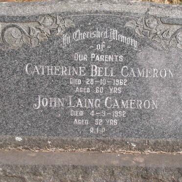 CAMERON John Laing -1992 &amp; Catherine Bell -1962