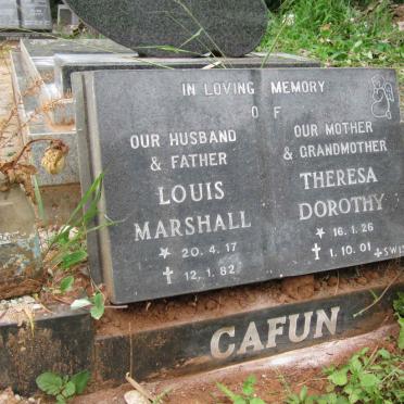 CAFUN Louis Marshall 1917-1982 &amp; Theresa Dorothy 1926-2001