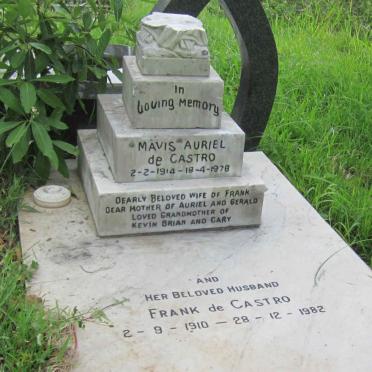 CASTRO Frank, de 1910-1982 &amp; Mavis Auriel 1914-1978