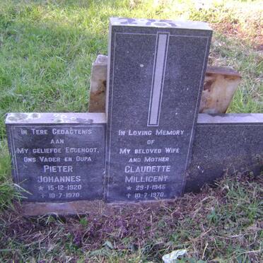 CALITZ Pieter Johannes 1920-1970 &amp; Claudette Millicent 1946-1970