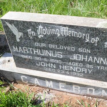 CAMERON Marthuinus Johannes -1990 :: CAMERON John Hendry -1992