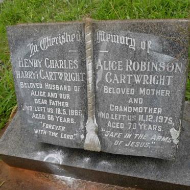 CARTWRIGHT Henry Charles -1969 &amp; Alice Robinson -1975