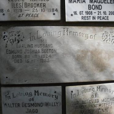 BEETON Edmund Joshua 1924-1985