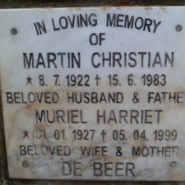 BEER Martin Christian, de 1922-1983 &amp; Muriel Harriet 1927-1999