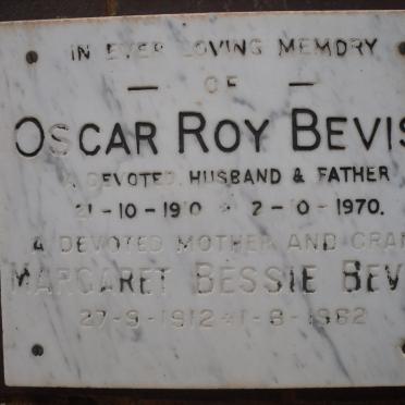 BEVIS Oscar Roy 1910-1970 &amp; Margaret Bessie 1912-1962