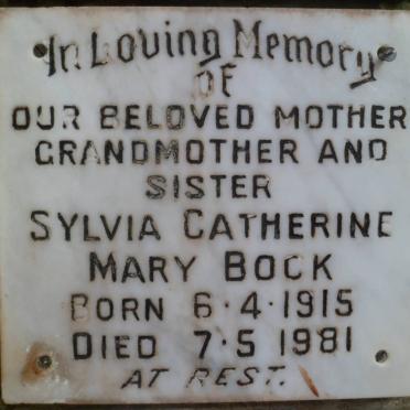 BOCK Sylvia Catherine Mary 1915-1981