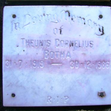 BOTHA Theunis Cornelius 1919-1986