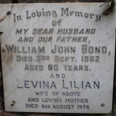 BOND William John -1962 &amp; Levina Lilian -1976