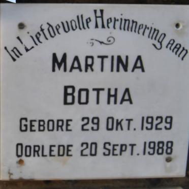 BOTHA Martina 1929-1988