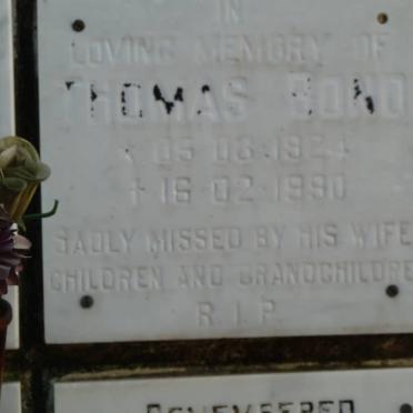 BOND Thomas 1924-1990