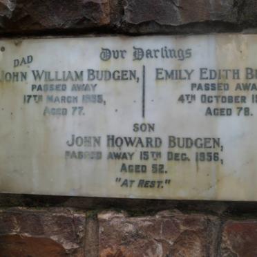 BUDGEN John William -1955 &amp; Emily Edith -1958 :: BUDGEN John Howard -1956