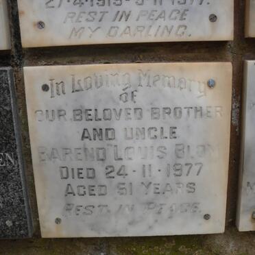 BLOM Barend Louis -1977