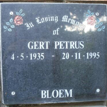 BLOEM Gert Petrus 1935-1995