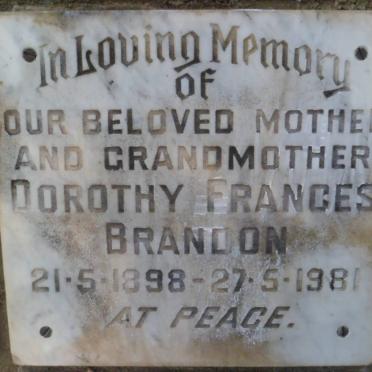 BRANDON Dorothy Frances 1898-1981