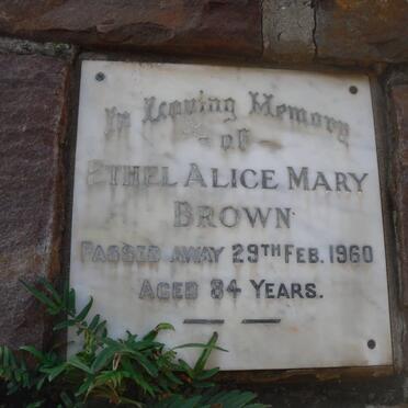 BROWN Ethel Alice Mary -1960