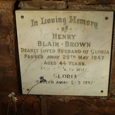 BROWN Henry, BLAIR -1957 &amp; Gloria -1992