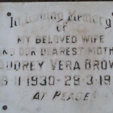 BROWN Audrey Vera 1930-1981