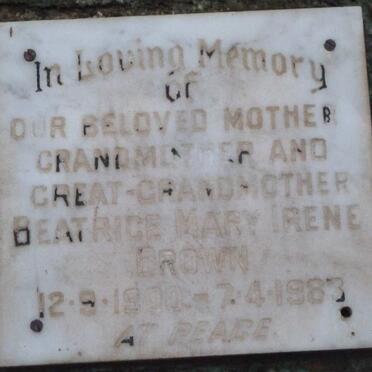 BROWN Beatrice Mary Irene 1900-1983