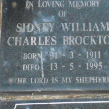 BROCKTON Sidney William Charles 1911-1995
