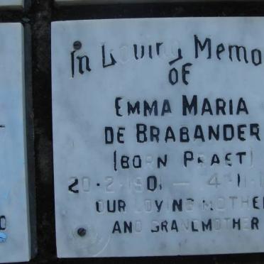 BRABANDER Emma Maria, de nee PRAET 1901-1987
