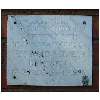 CALDWELL Reginald Kenneth 1909-1982 &amp; Aubrey Keith 1935-1981