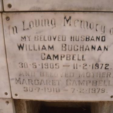 CAMPBELL William Buchanan 1905-1972 &amp; Margaret 1910-1979