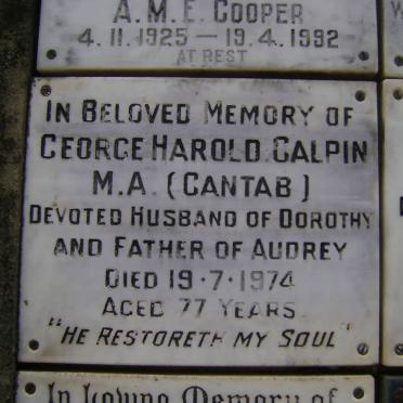 CALPIN George Harold -1974
