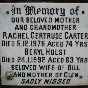 CARTER Rachel Gertrude -1976 :: HOLST Beryl -1992