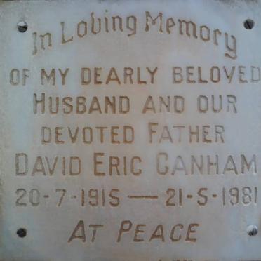 CANHAM David Eric 1915-1981