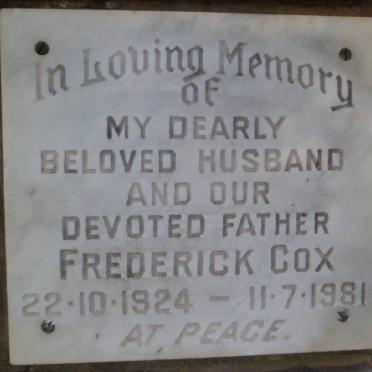 COX Frederick 1924-1981
