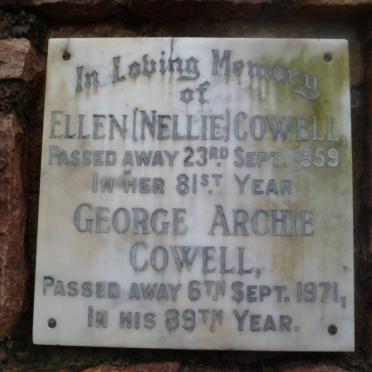 COWELL George Archie -1971 &amp; Ellen -1959