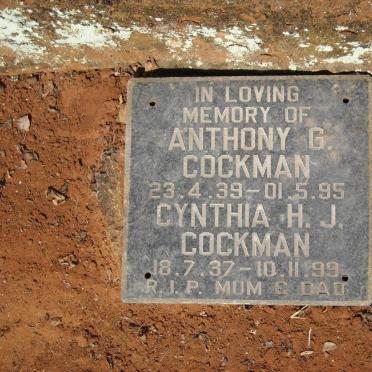 COCKMAN Anthony G. 1939-1995 &amp; Cynthia H.J. 1937-1999