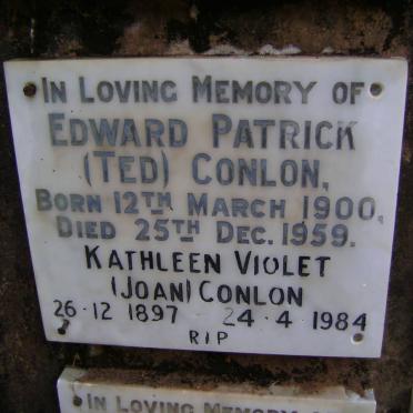 CONLON Edward Patrick 1900-1959 &amp; Kathleen Violet 1897-1984