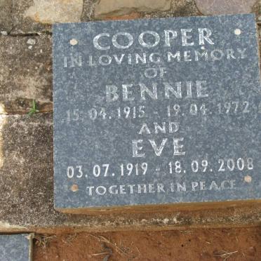 COOPER Bennie 1915-1972 &amp; Eve 1919-2008