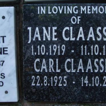 CLAASEN Carl 1925-2010 &amp; Jane 1919-1987