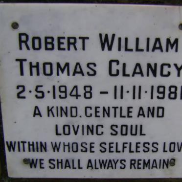CLANCY Robert William Thomas 1948-1981