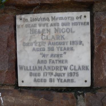 CLARK William Andrew -1975 &amp; Helen NICOL -1959