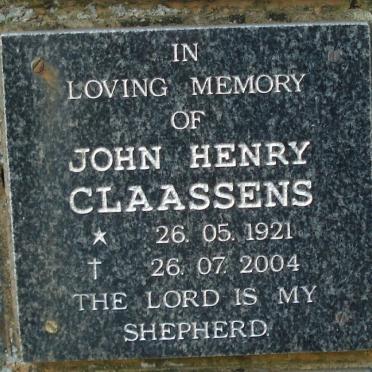 CLAASSENS John Henry 1921-2004