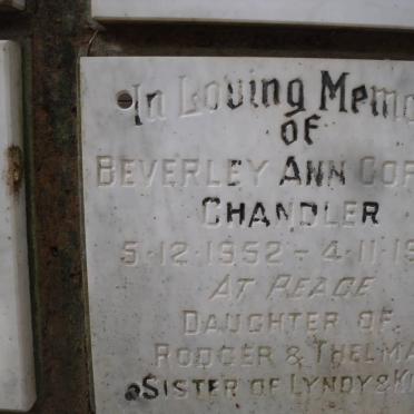 CHANDLER Beverley Ann Corinne 1952-1978