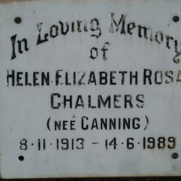 CHALMERS Helen Elizabeth Rosa nee CANNING 1913-1989