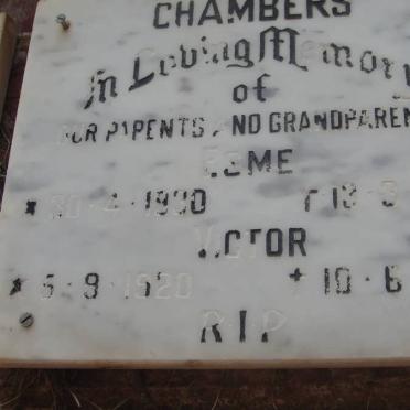 CHAMBERS Victor 1920-1986 &amp; Esme 1930-1973