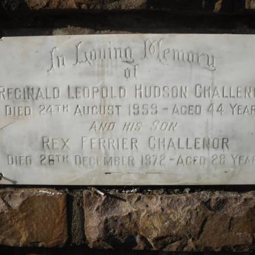 CHALLENOR Reginald Leopold Hudson -1959 :: CHALLENOR Rex Ferrier -1972