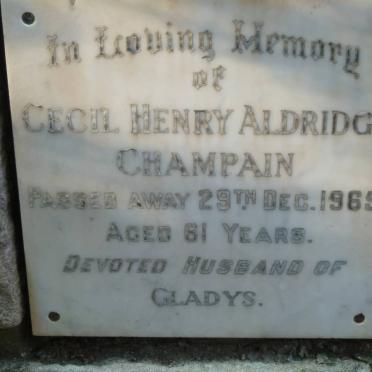 CHAMPAIN Cecil Henry Aldridge -1965