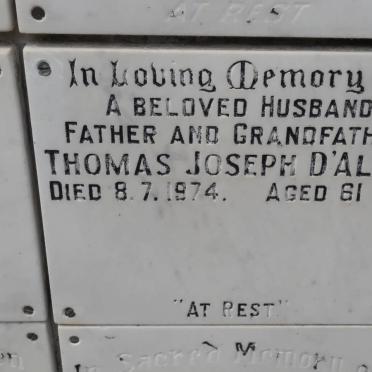 D'ALTON Thomas Joseph -1974