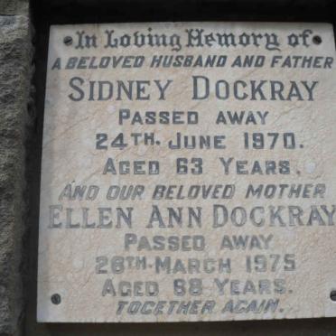 DOCKRAY Sidney -1970 &amp; Ellen Ann -1975