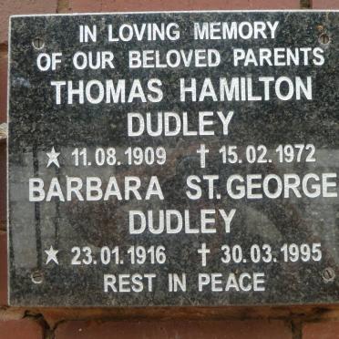 DUDLEY Thomas Hamilton 1909-1972 &amp; Barbara St. George 1916-1995