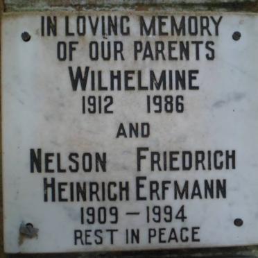 ERFMANN Nelson Friedrich Heinrich 1909-1994 &amp; Wilhelmine 1912-1986