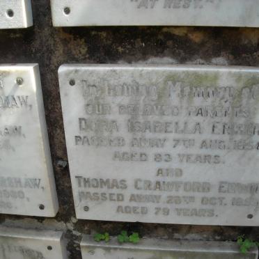 ERWIN Thomas Crawford -1959 &amp; Dora Isabella -1958